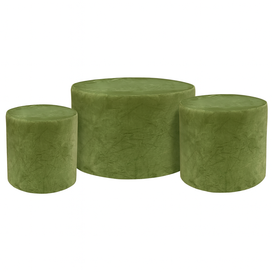 Набор пуфов цвет  Травяной - Фото миниатюра 1