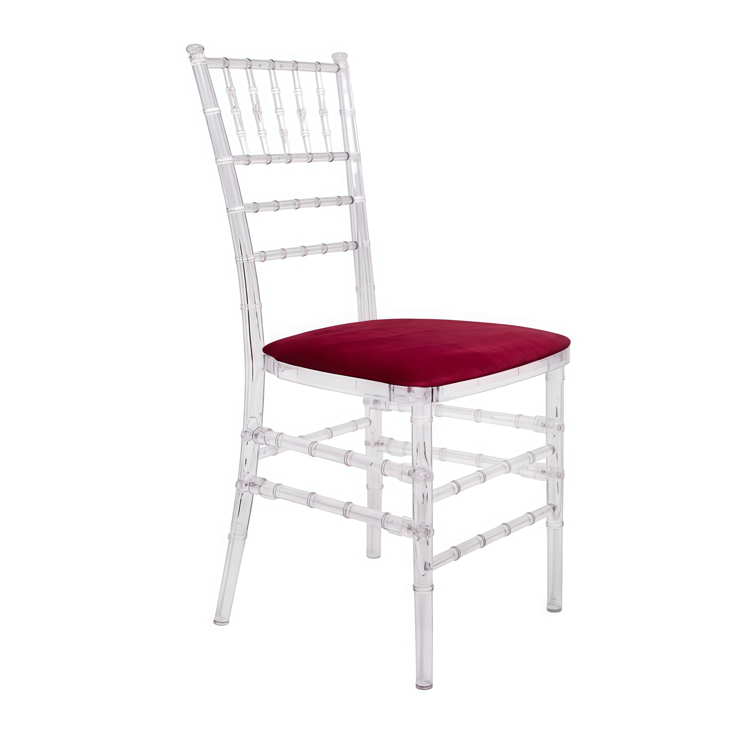 Стул «Тиффани» прозрачный, рубиново-красный бархат