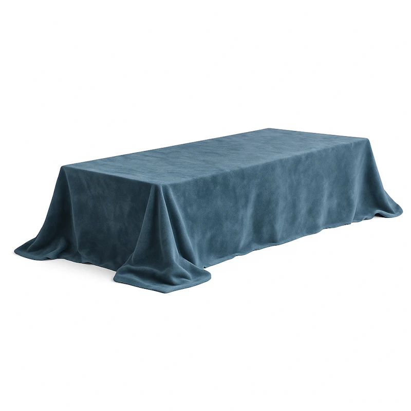 Скатерть прямоугольная XL бархат "Небесно голубой"