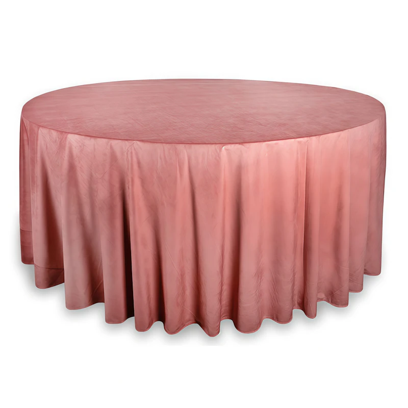 Скатерть круглая бархат каштановая крайола