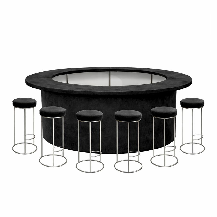 Комплект барной стойки  "Луна" 360  графитовый бархат  - Фото миниатюра 1