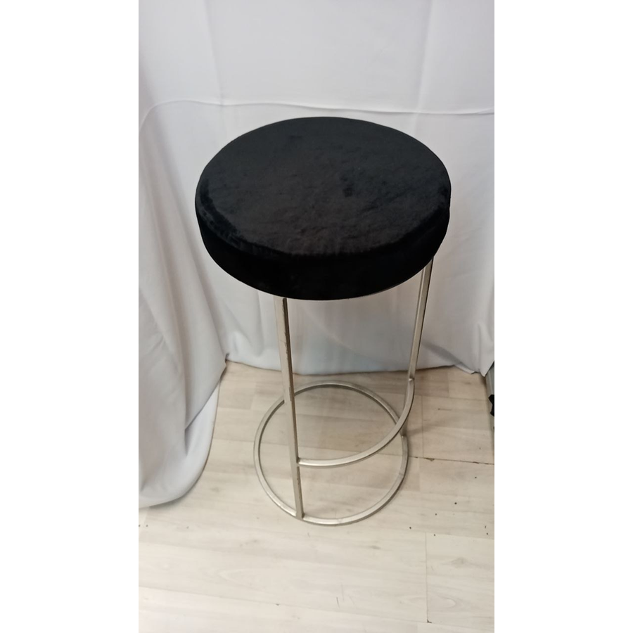 Стул барный серебро, черный бархат - Фото миниатюра 2