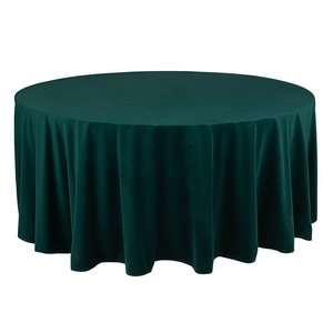 Скатерть круглая бархат изумрудная