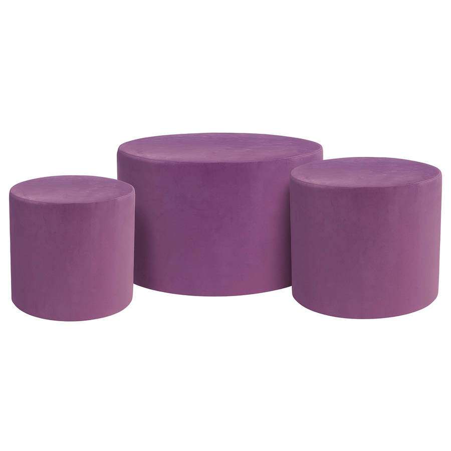 Набор пуфов   Сливовый - Фото миниатюра 1