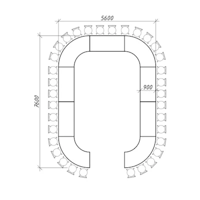 Стол "Орбит"  (4 модуля) кольцо - изображение 2