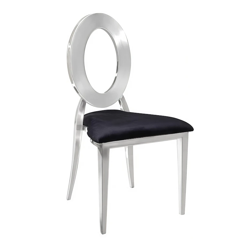 Стул «Элемент» серебро, черный бархат