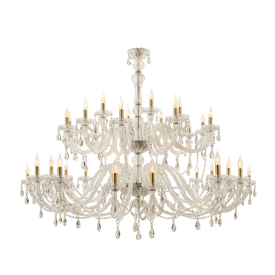 Люстра "Хрусталь" 150 см (три яруса рожков) - Фото миниатюра 1