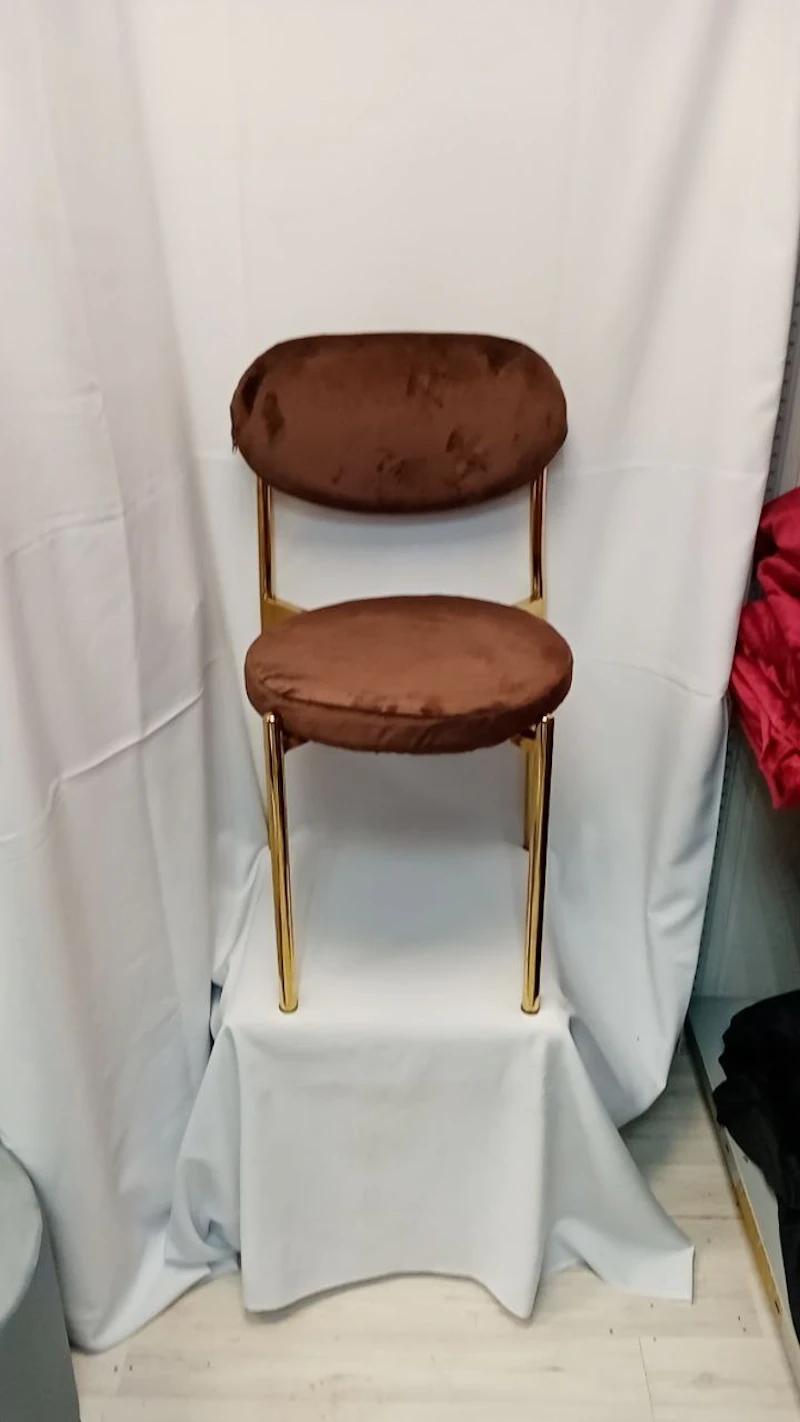 Стул Монако золото, бархат темный шоколад