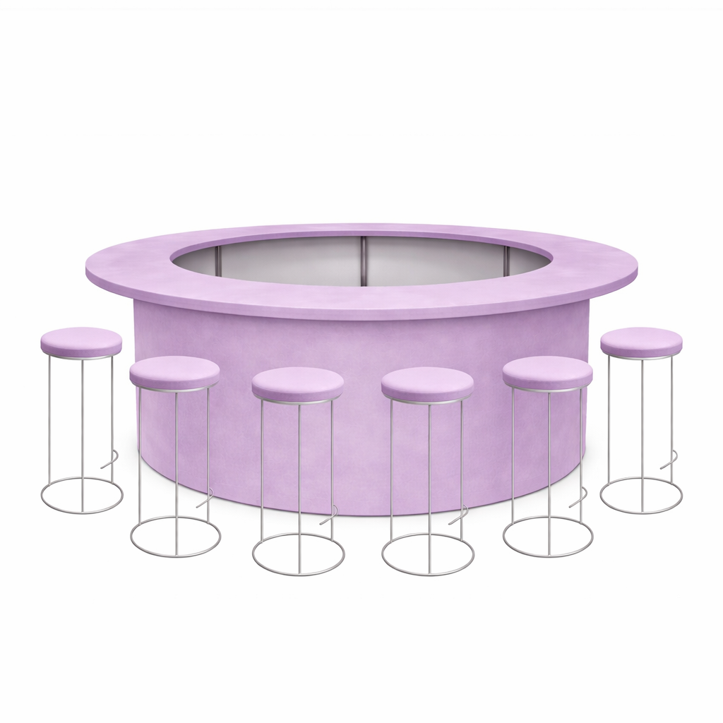Комплект барной стойки  "Луна" 360  лавандовый бархат 