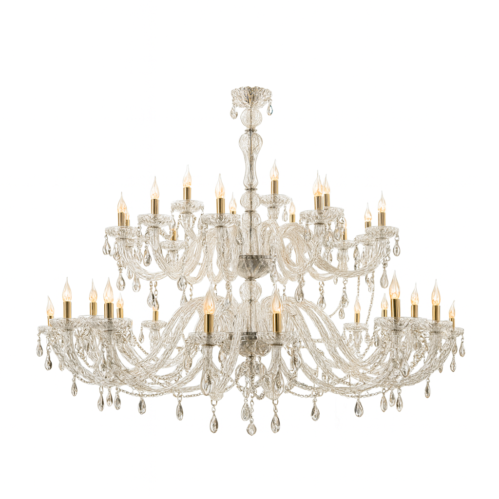 Люстра "Хрусталь" 150 см (три яруса рожков)