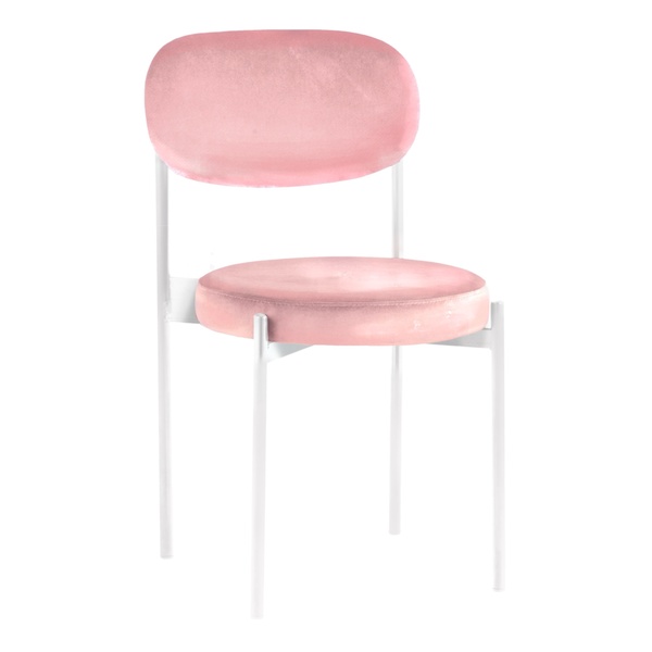 Стул Монако белый розовый