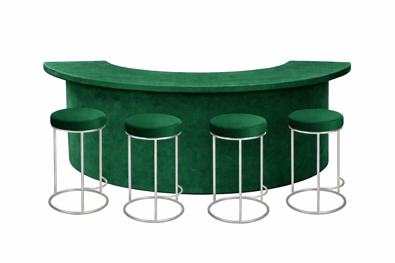 Барный комплект "Луна"  изумрудный бархат