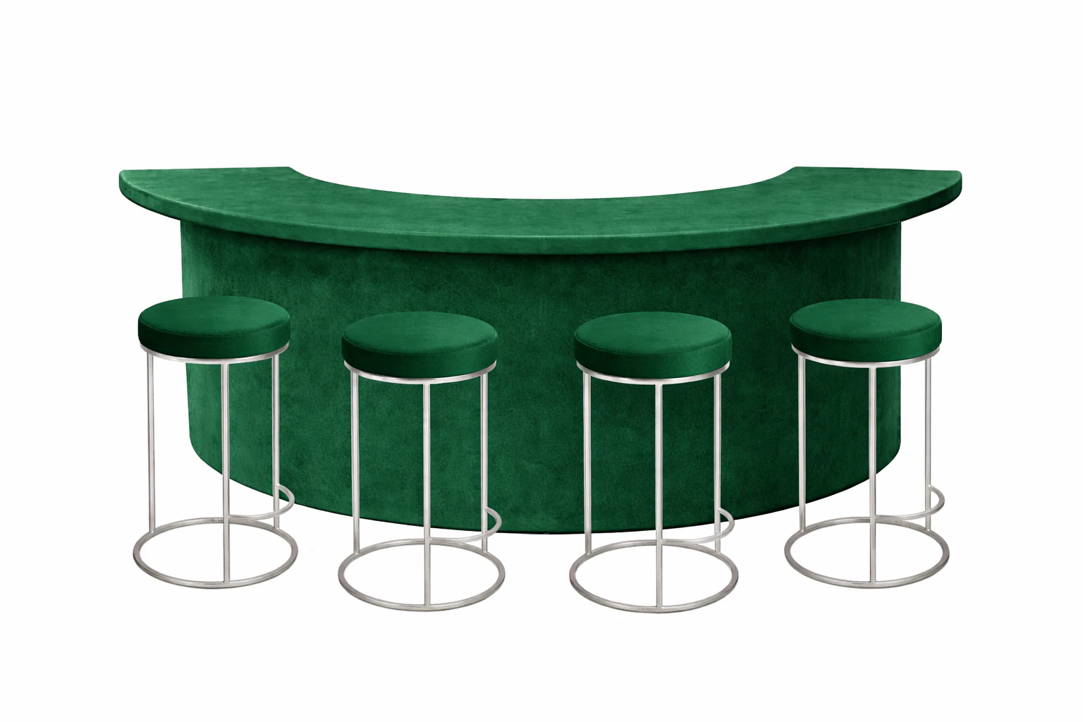 Барный комплект "Луна"  изумрудный бархат