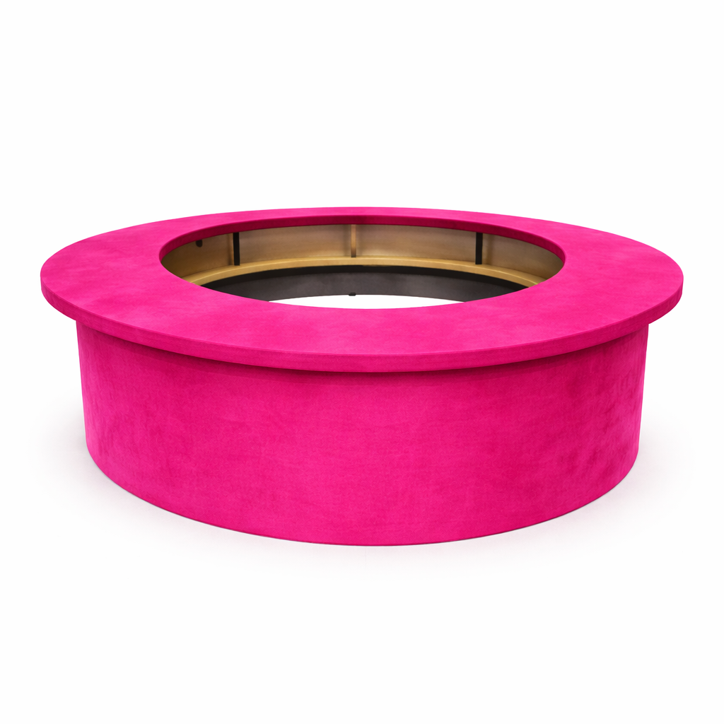 Барная стойка круглая обивка глубокий розовый бархат