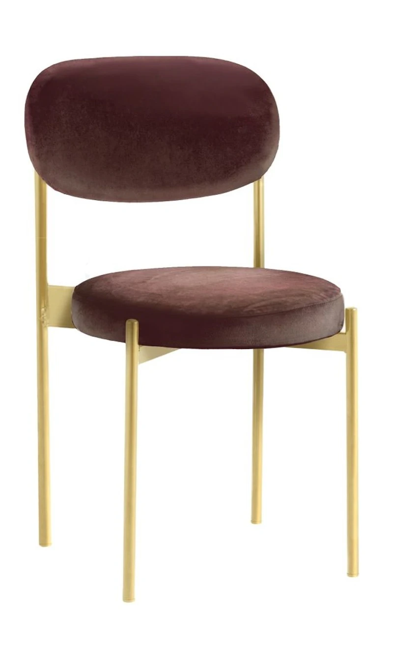 Стул Монако золото, бархат темный шоколад