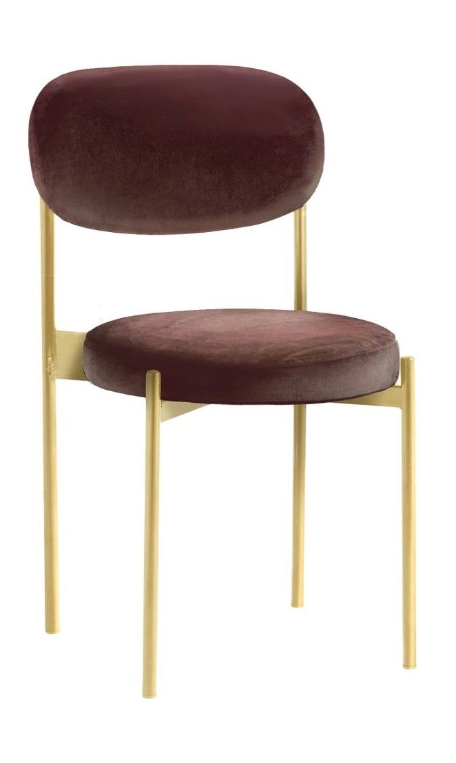 Стул Monaco золото, бархат темный шоколад - Фото основное 1