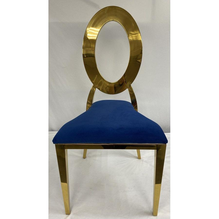 Стул «Элемент» золото, синий бархат - Фото миниатюра 3
