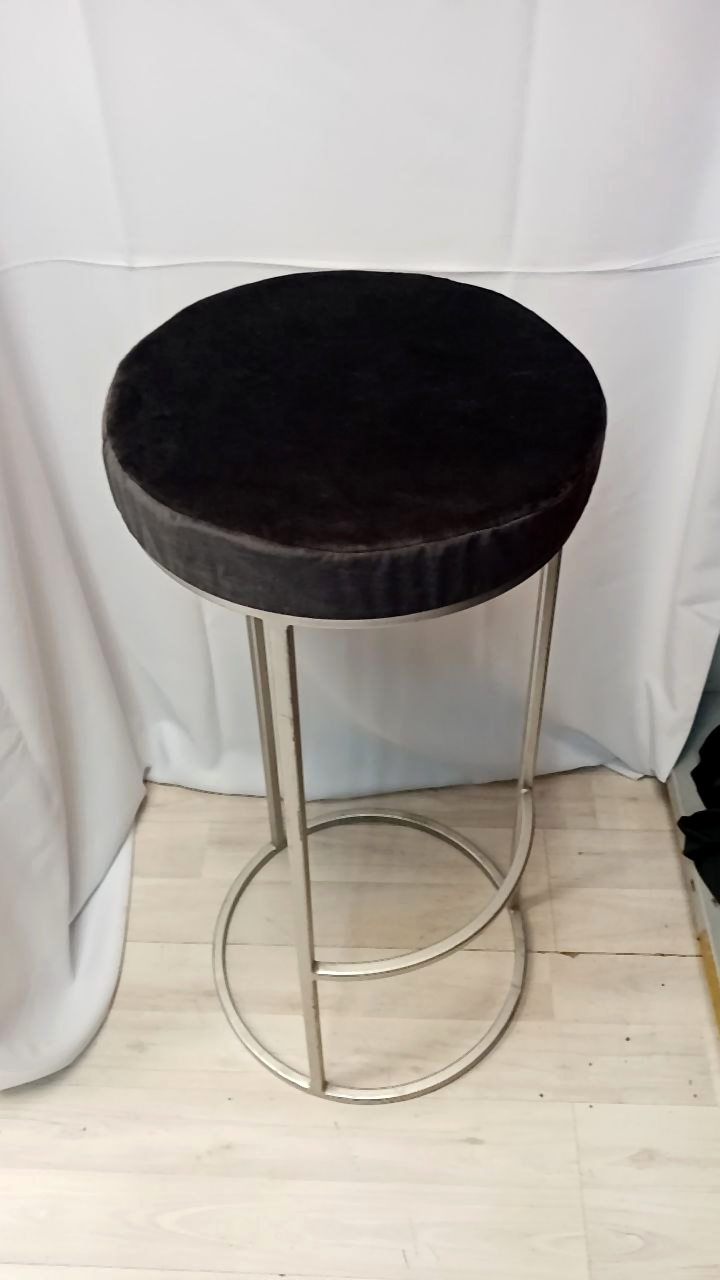 Барный стул серебро-графитовый