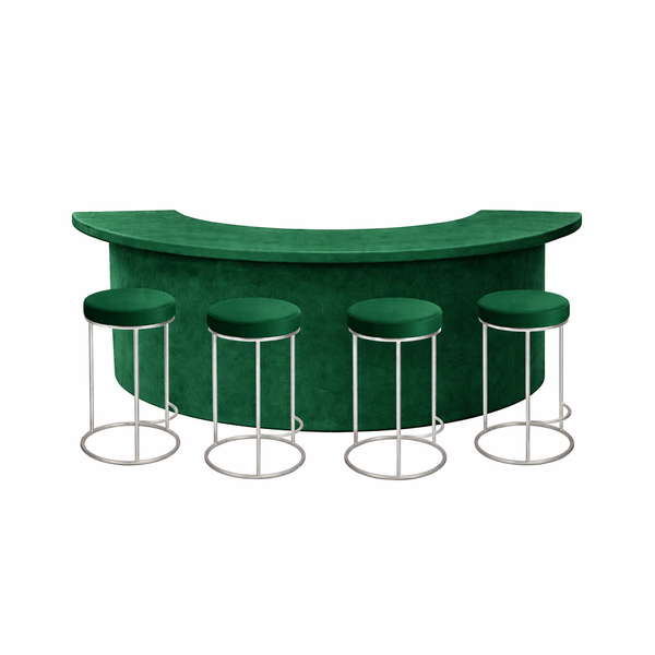 Барный комплект "Луна"  изумрудный бархат