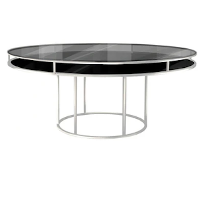 Стол "Лофт" белый, дымчатая столешница, черное подстолье - изображение 1