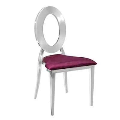 Стул «Элемент» серебро, бургундский красный бархат - изображение 1