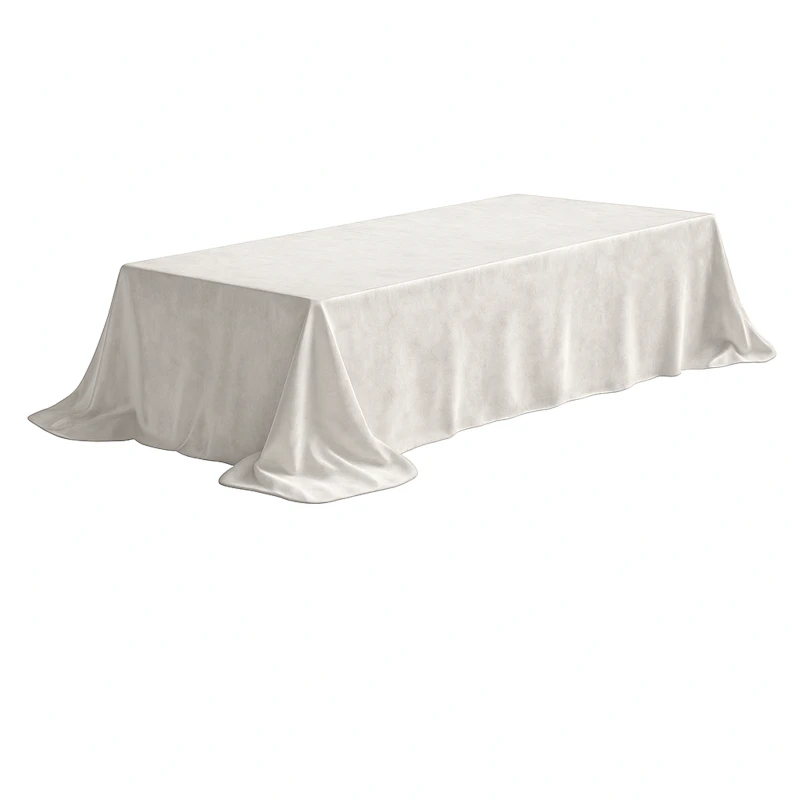 Скатерть прямоугольная XL бархат " Альпийский снег"