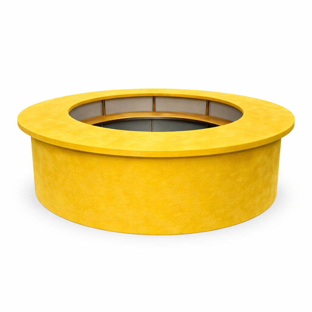 Барная стойка круглая обивка лимонный бархат