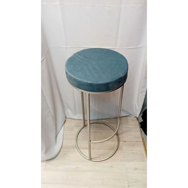 Барный стул серебро-голубой - изображение 2