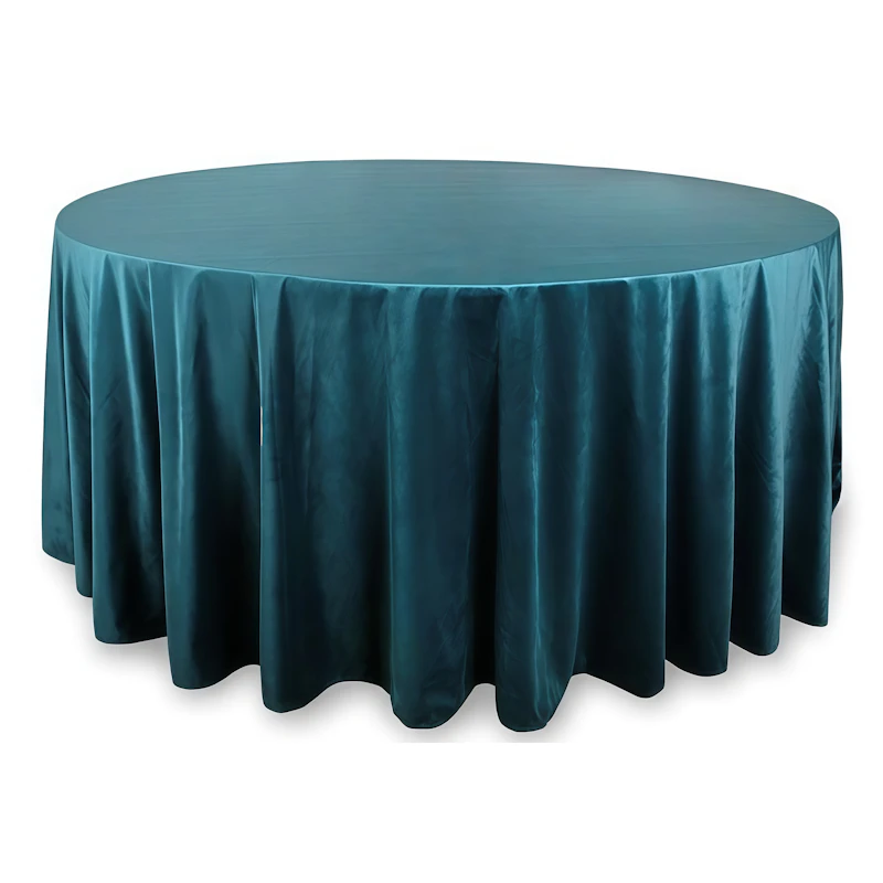 Скатерть круглая бархат темно-бирюзовая