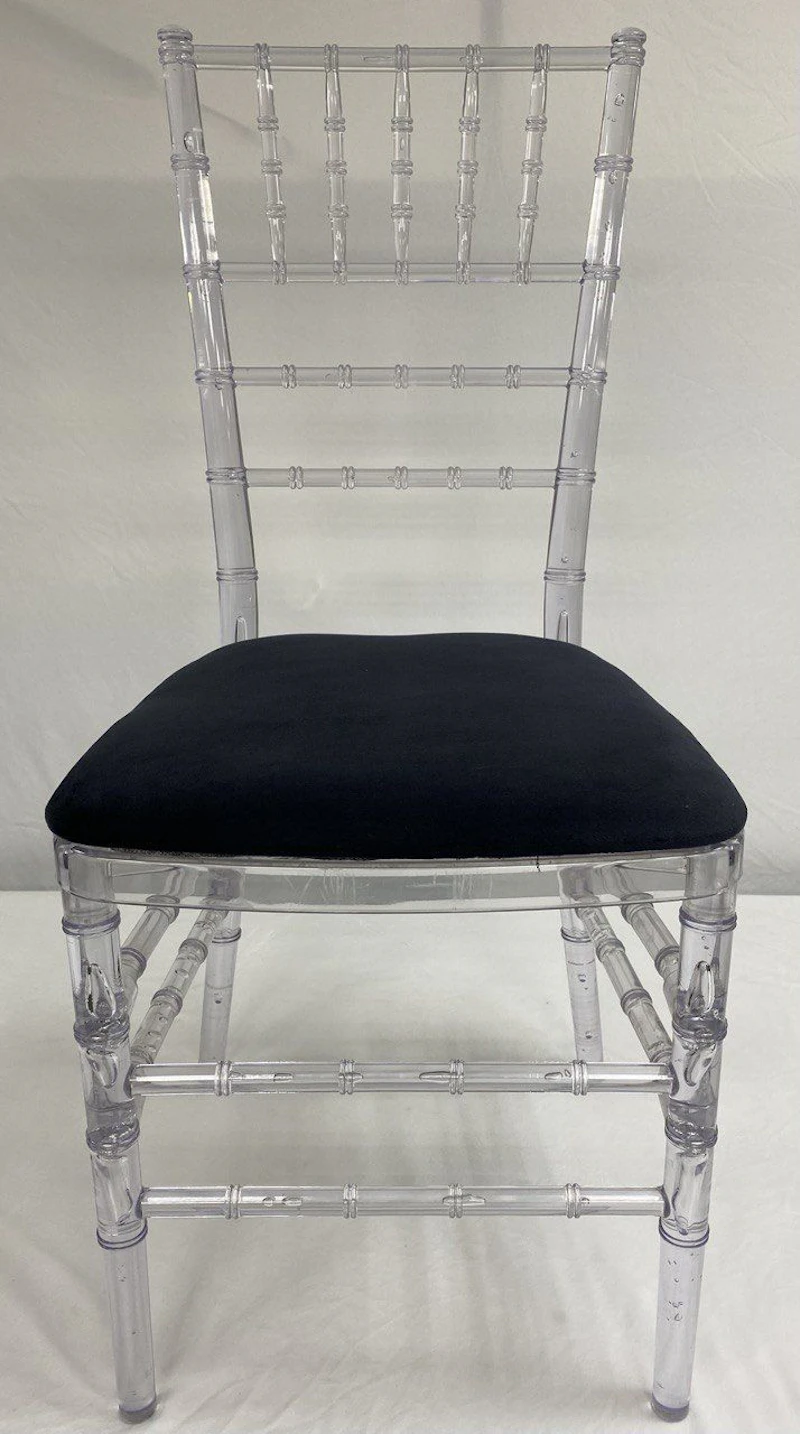 Стул «Тиффани» прозрачный, черный бархат