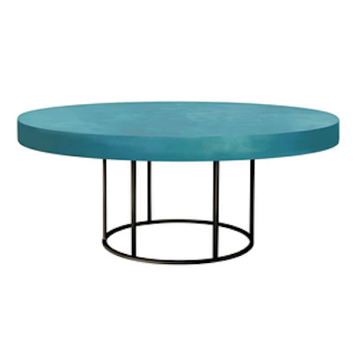 Стол "Лофт" круглый  черный Бирюзовый  - изображение 1