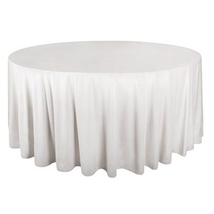 Скатерть круглая бархат "Альпийский снег"
