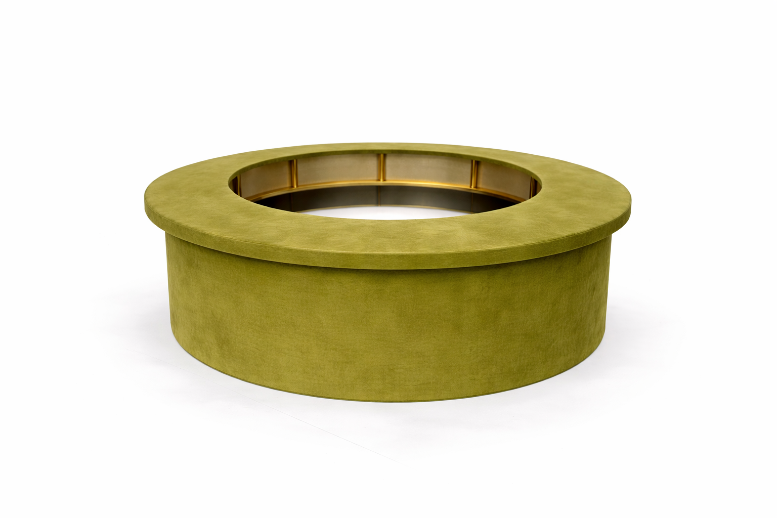 Барная стойка круглая обивка оливковый бархат