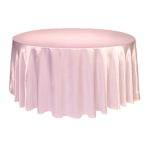 Скатерть круглая, полиэстер глянец, розовый