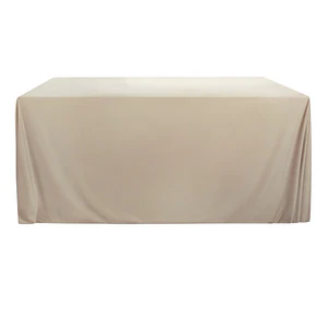 Скатерть бархат прямоугольная светло-бежевая - Фото 1