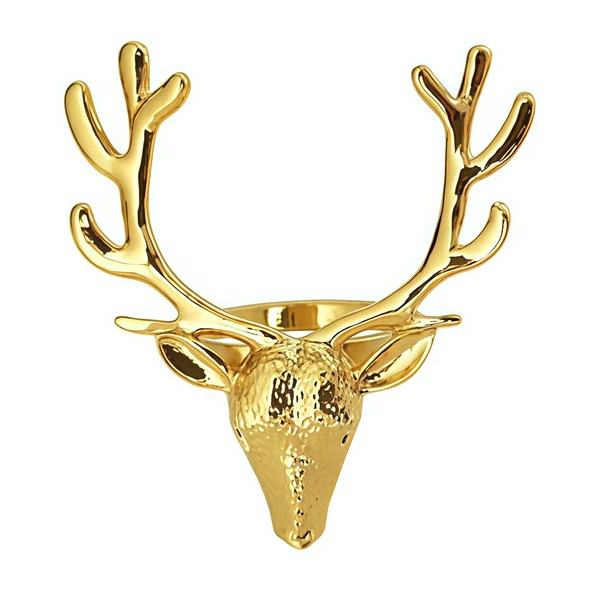 Кольцо для салфеток золотой олень - Фото 1