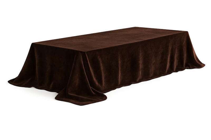 Скатерть прямоугольная XL бархат темный шоколад