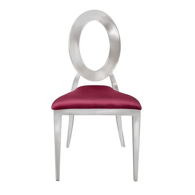 Стул «Элемент» серебро, бургундский красный бархат