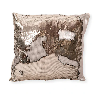Подушка пайетки серебро с золотом - изображение 1
