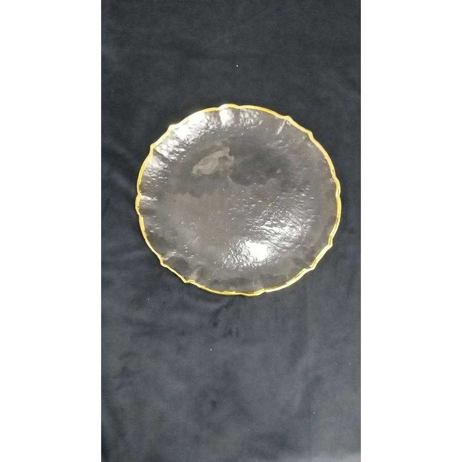 Тарелка "Лия" прозрачная с золотым кантом - Фото миниатюра 6