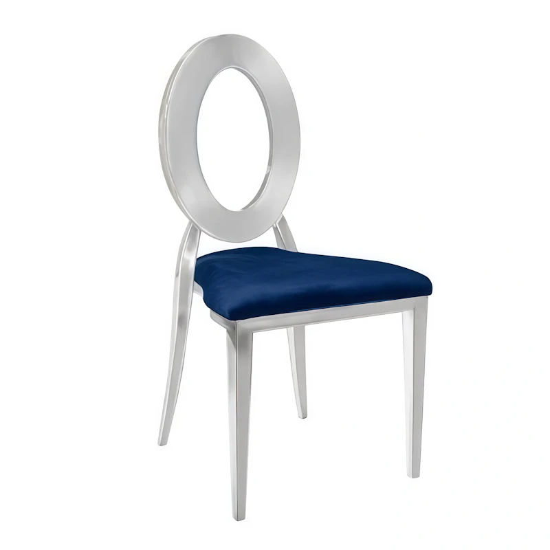 Стул «Элемент» серебро, синий бархат