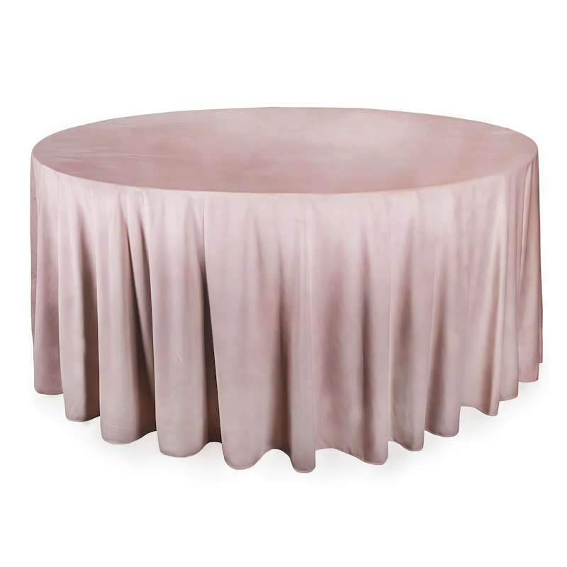 Скатерть круглая бархат пастельно-фиолетовая