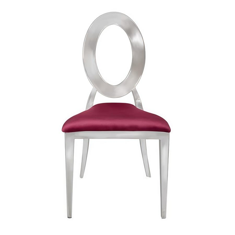 Стул «Элемент» серебро, бургундский красный бархат - Фото миниатюра 2