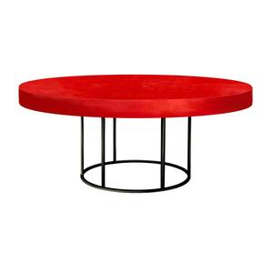 Стол "Лофт"  круглый черный Светло-Алый
