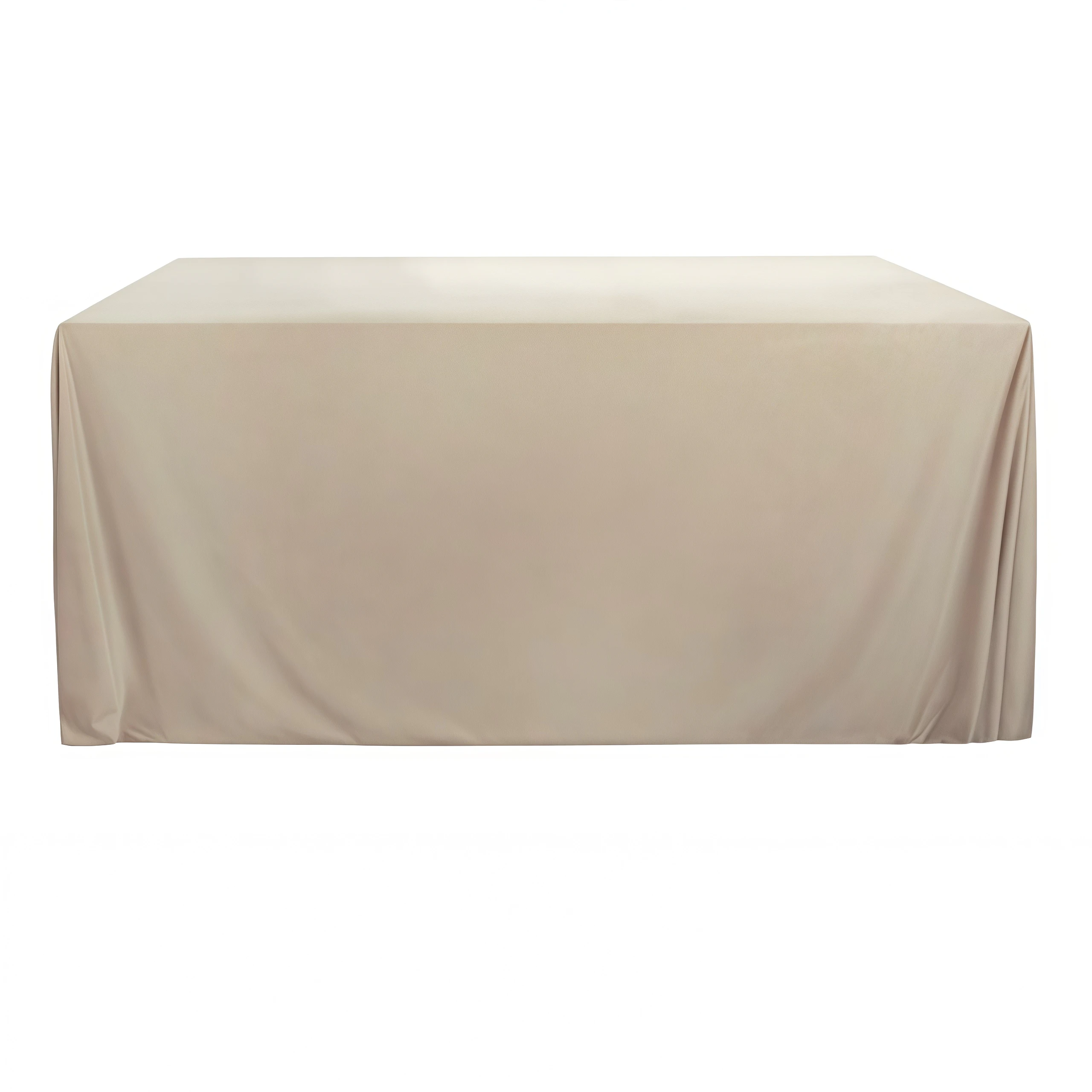 Скатерть бархат прямоугольная светло-бежевая
