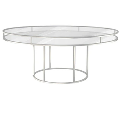 Стол "Лофт" белый, прозрачная столешница, белое подстолье - изображение 1