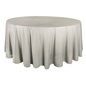 Скатерть круглая бархат светло-серая