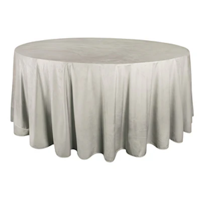 Скатерть круглая бархат светло-серая - изображение 1