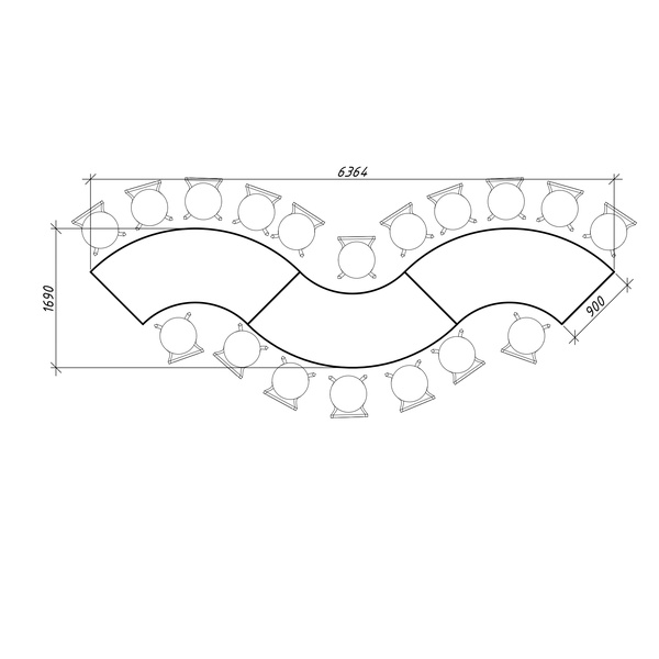 Стол "Орбит" змейка (2 модуля)  - Фото 2