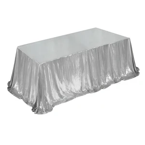 Скатерть серебро прямоугольная - Фото 1